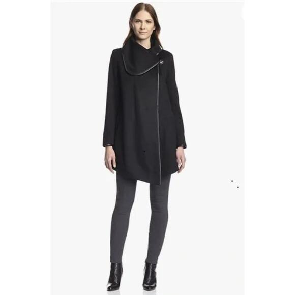 Betsey Johnson Women's Size‎ Small Brushed Wool Drape Coat Black - Picture 1 of 7